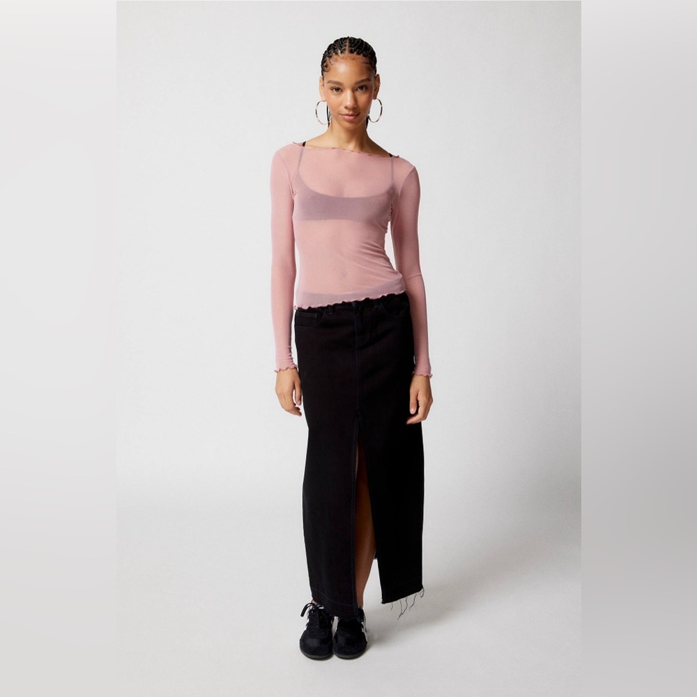 Out From Under Libby Sheer Mesh Long Sleeve Top Medium